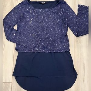 Giani  Bernini Blue sparkle sweater Sz XS